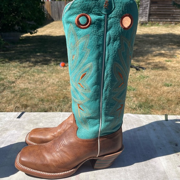 Tony Lama Turquoise Cowboy Boots - Picture 2 of 10